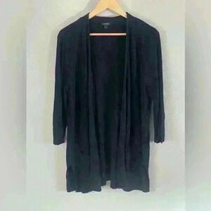 J. Jill Wearever Collection Black Long Sleeve Cardigan Pockets Women's Large
